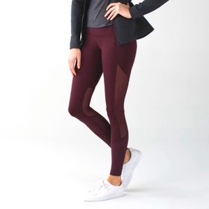 Maroon Lululemon Leggings w/ Mesh